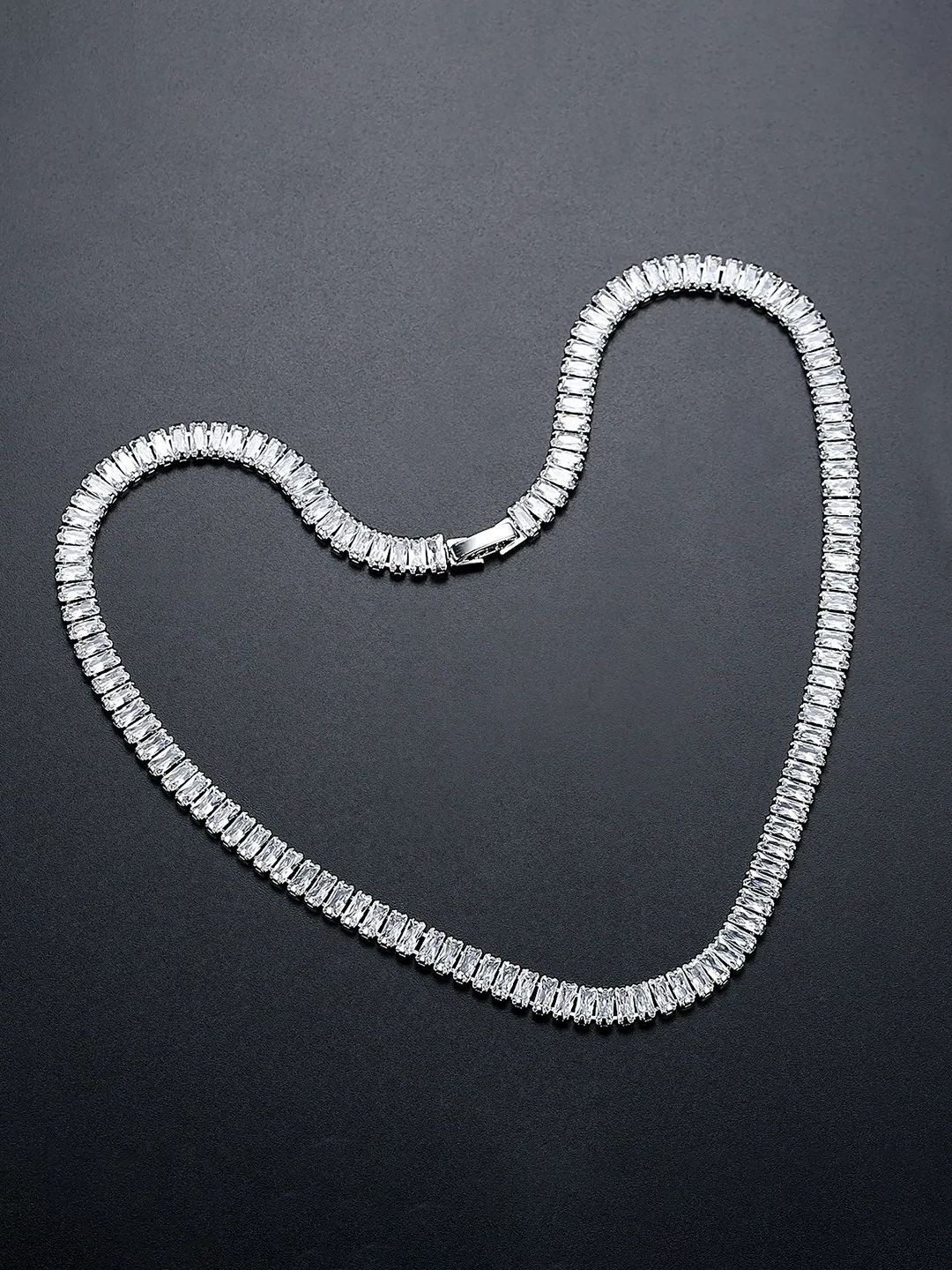 FIMBUL Zircon-Studded Tennis Chain Necklace