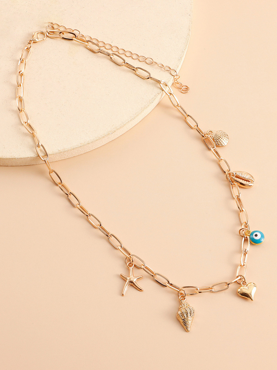 Just Lil Things Minimal Conch-Star-Evileye-Hollow Chain