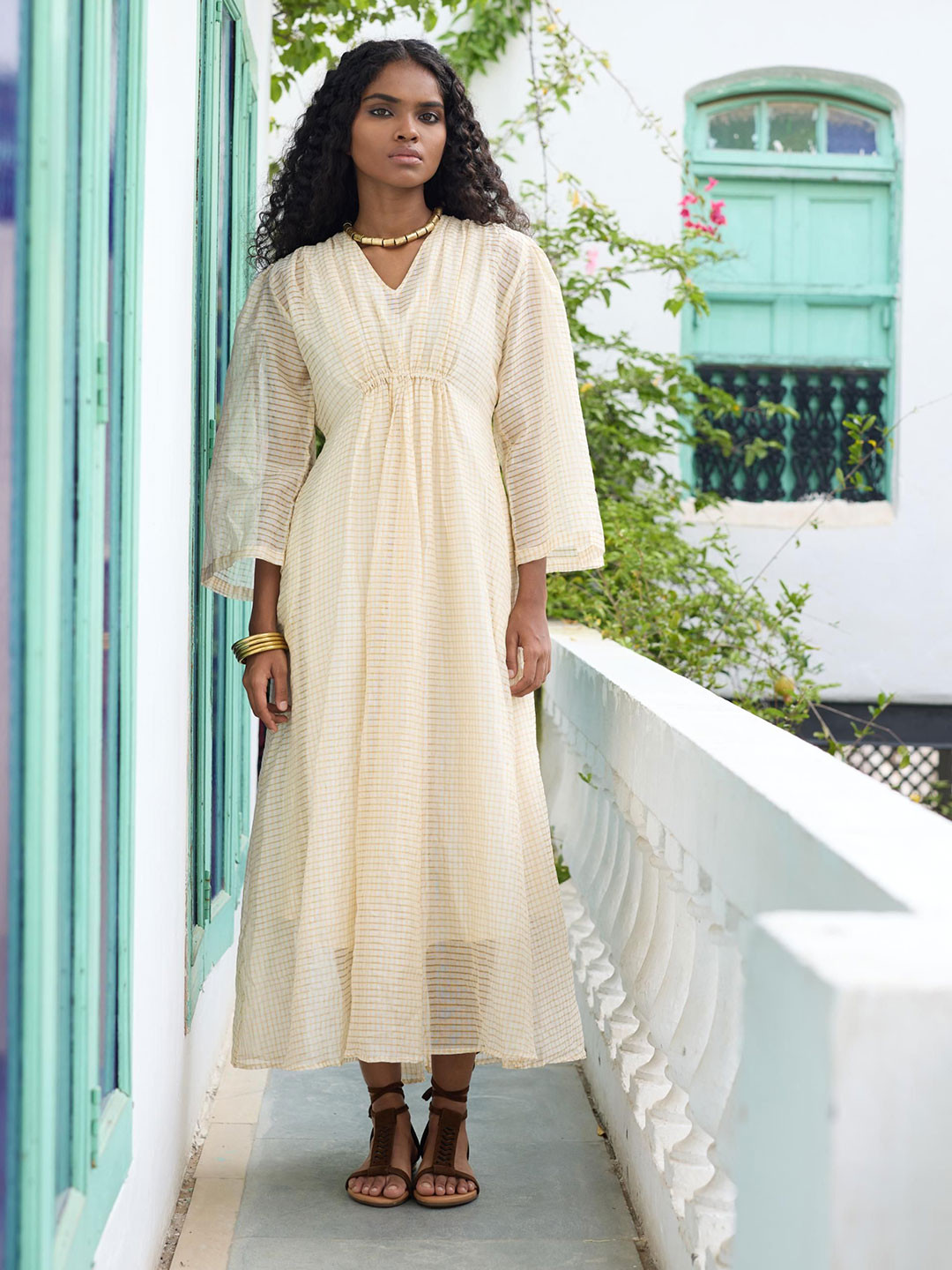 RAAS LIFE Checked Maxi Dress