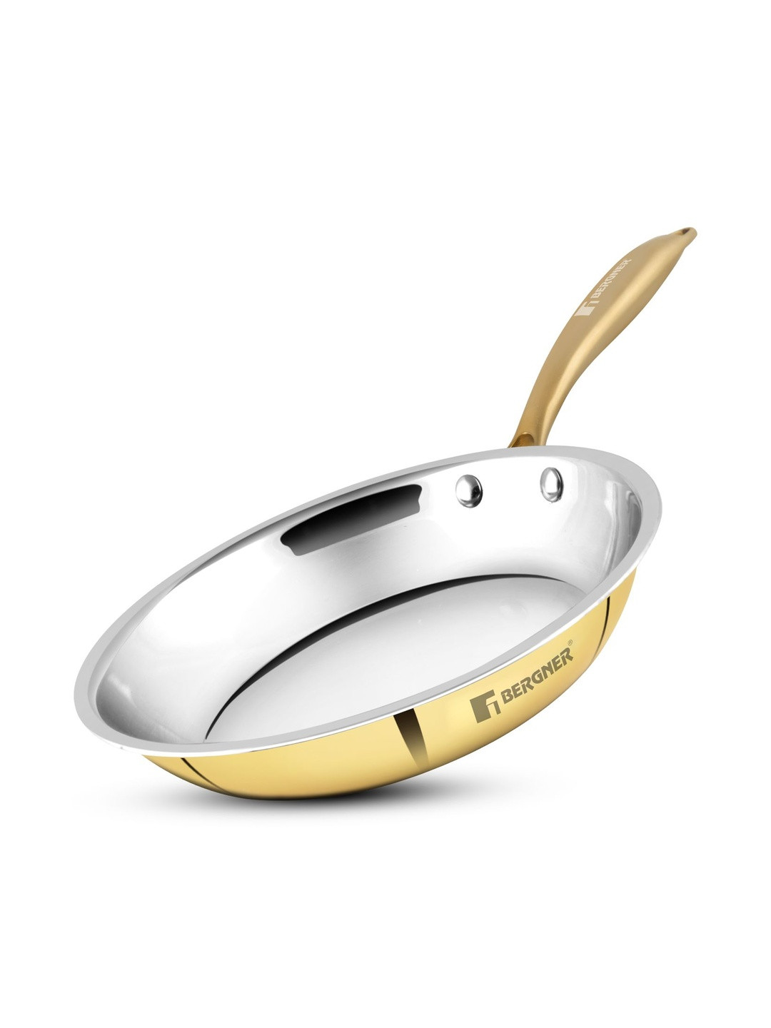 BERGNER Peetlam Gold-Toned & Silver-Toned Easy To Clean Frying Pan 1L