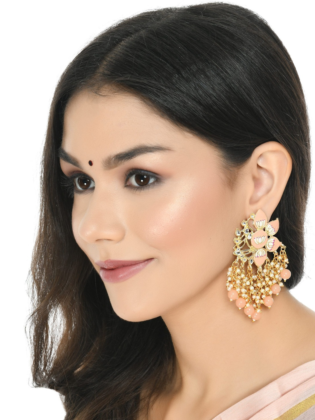JOHARKAMAL Floral Drop Earrings