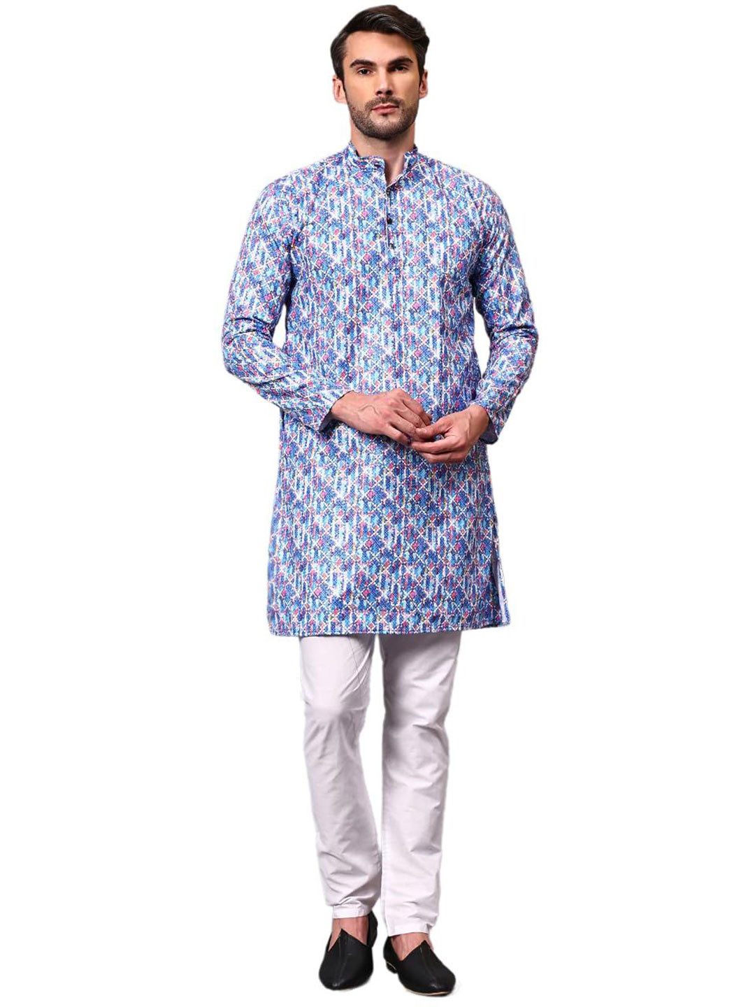 Go Stylish Men Floral Printed Indie Florals Kurta
