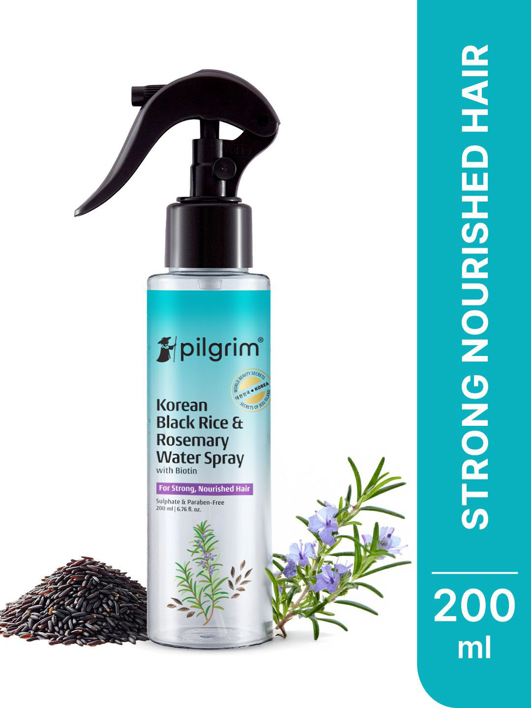 Pilgrim Korean Black Rice & Rosemary Water Hair Spray - 200ml