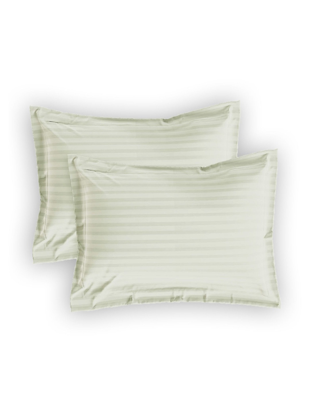 Sleeping Owls COLORS Set of 2 Off White Striped 210TC Pure Cotton Rectangle Pillow Covers