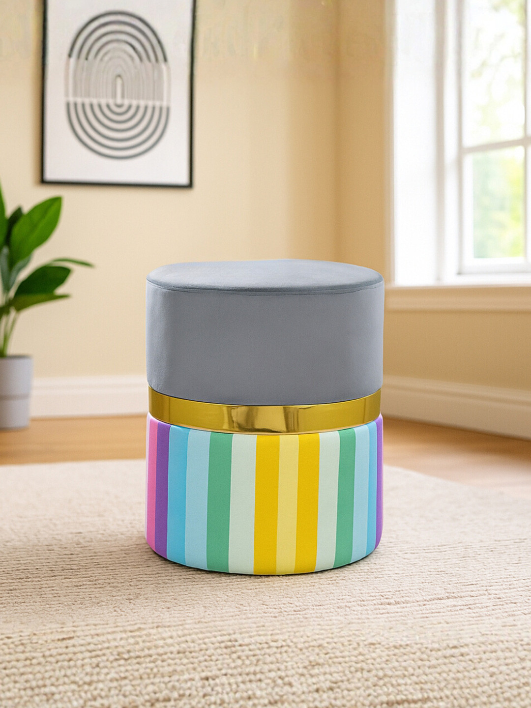 Royaloak Cylindrical Without Storage Ottoman