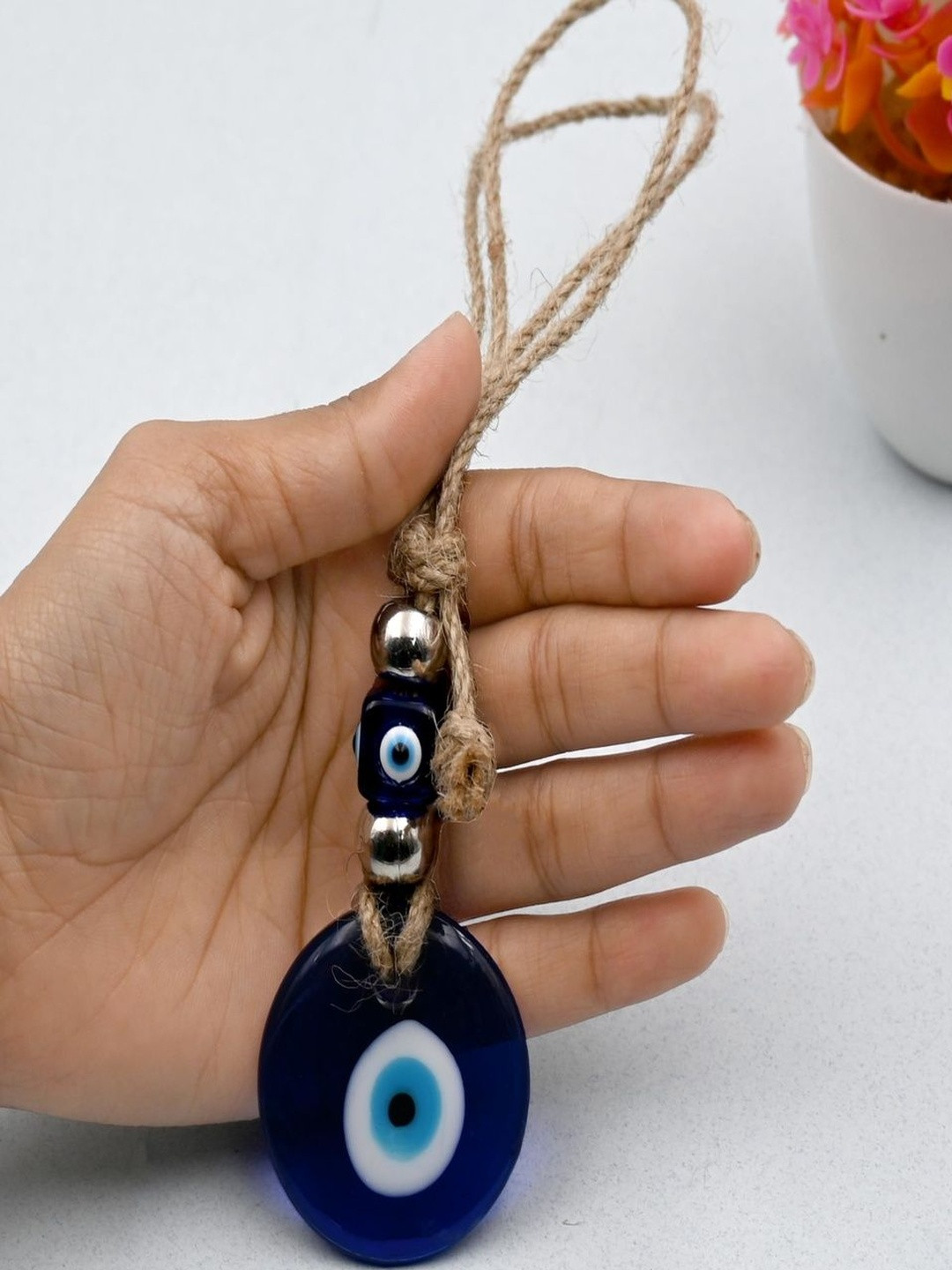 LINENSUTRA Blue Evil Eye Hanging Windchimes