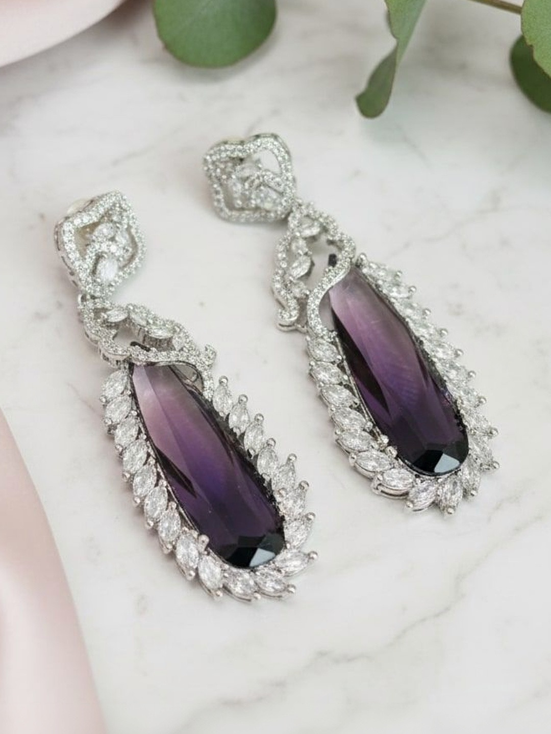 Opal Touch Geometric Drop Earrings