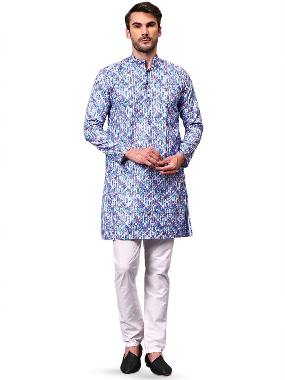 garbhodakshai Men Geometric Printed Indie Prints Kurta