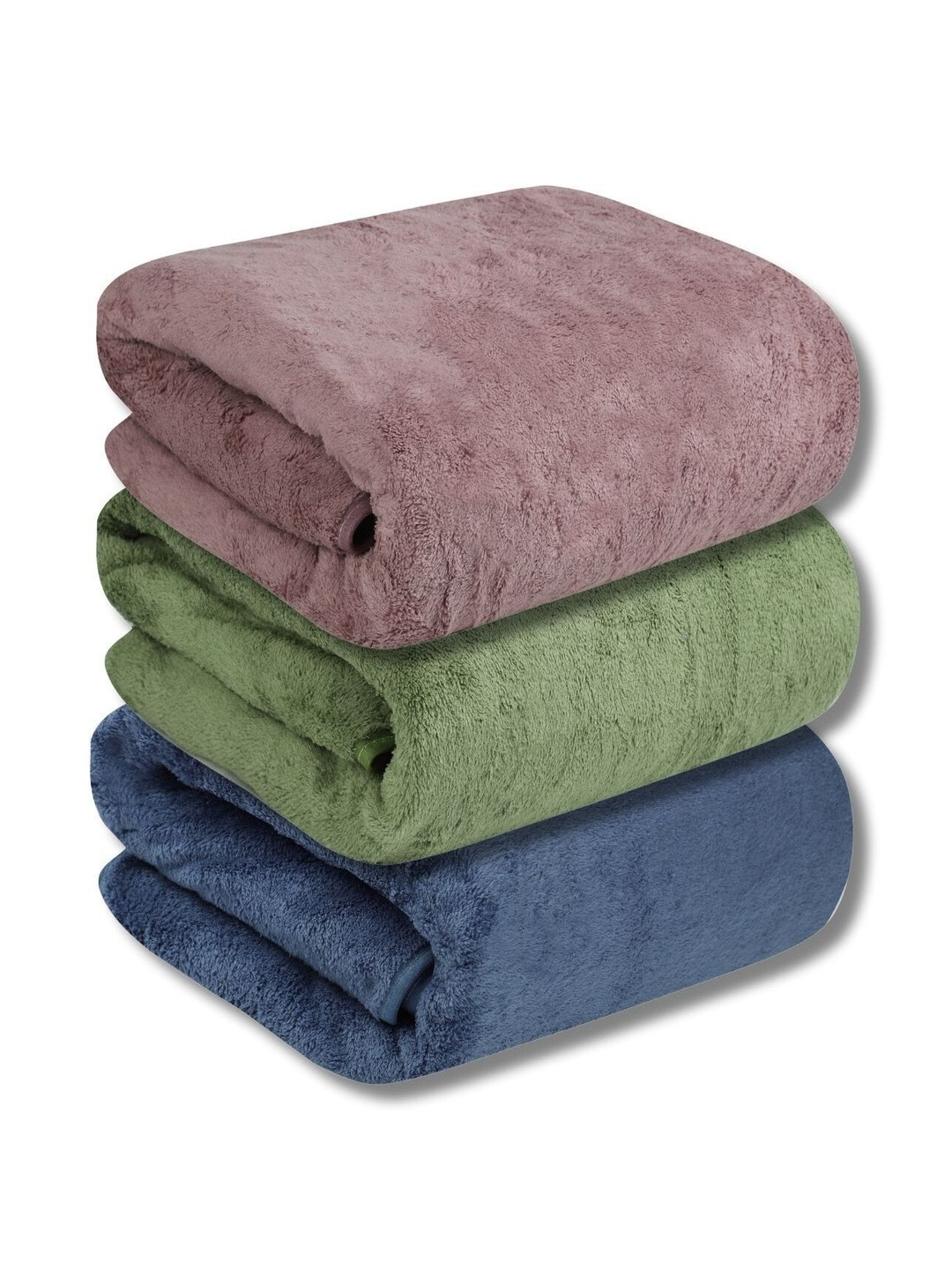 Fezora Blue Microfiber 450 GSM Breathable 3 Pieces Adult Thin Bath Towels