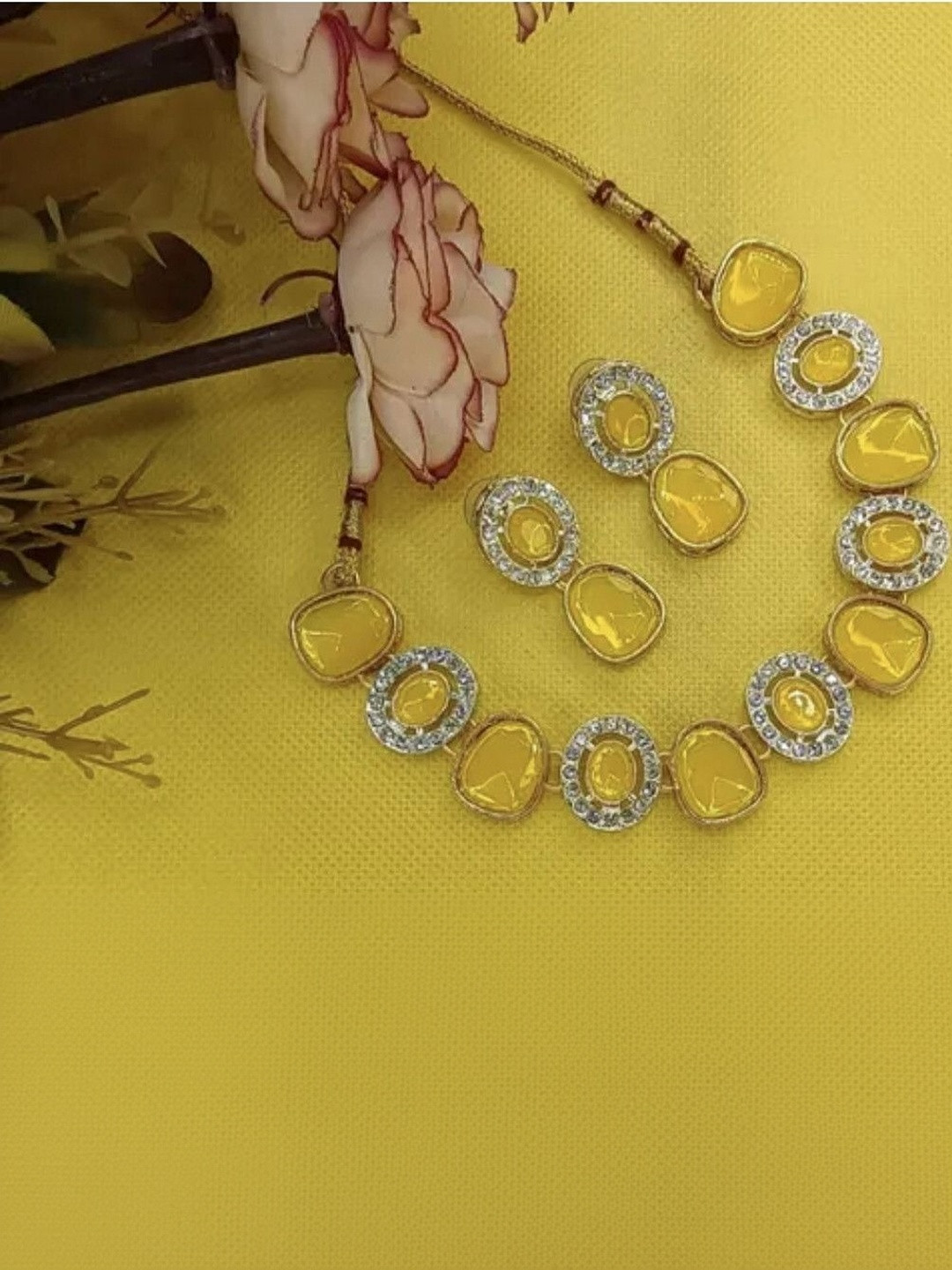 Women Click Gold-Plated Artificial Stoned-Studded Jewellery Set