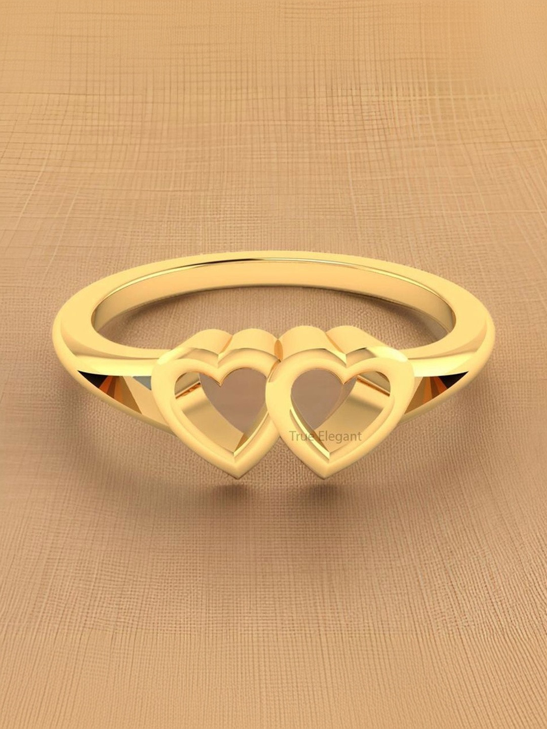 ventino Minimalist Double Heart Promise Finger Ring
