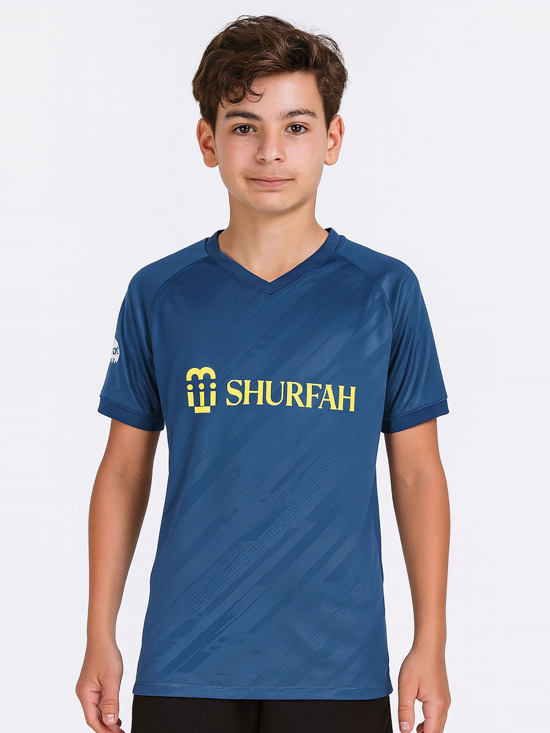 dostitch Boys Al Nassr Cristiano Ronaldo 7 Printed V-Neck Short Sleeves T-Shirt