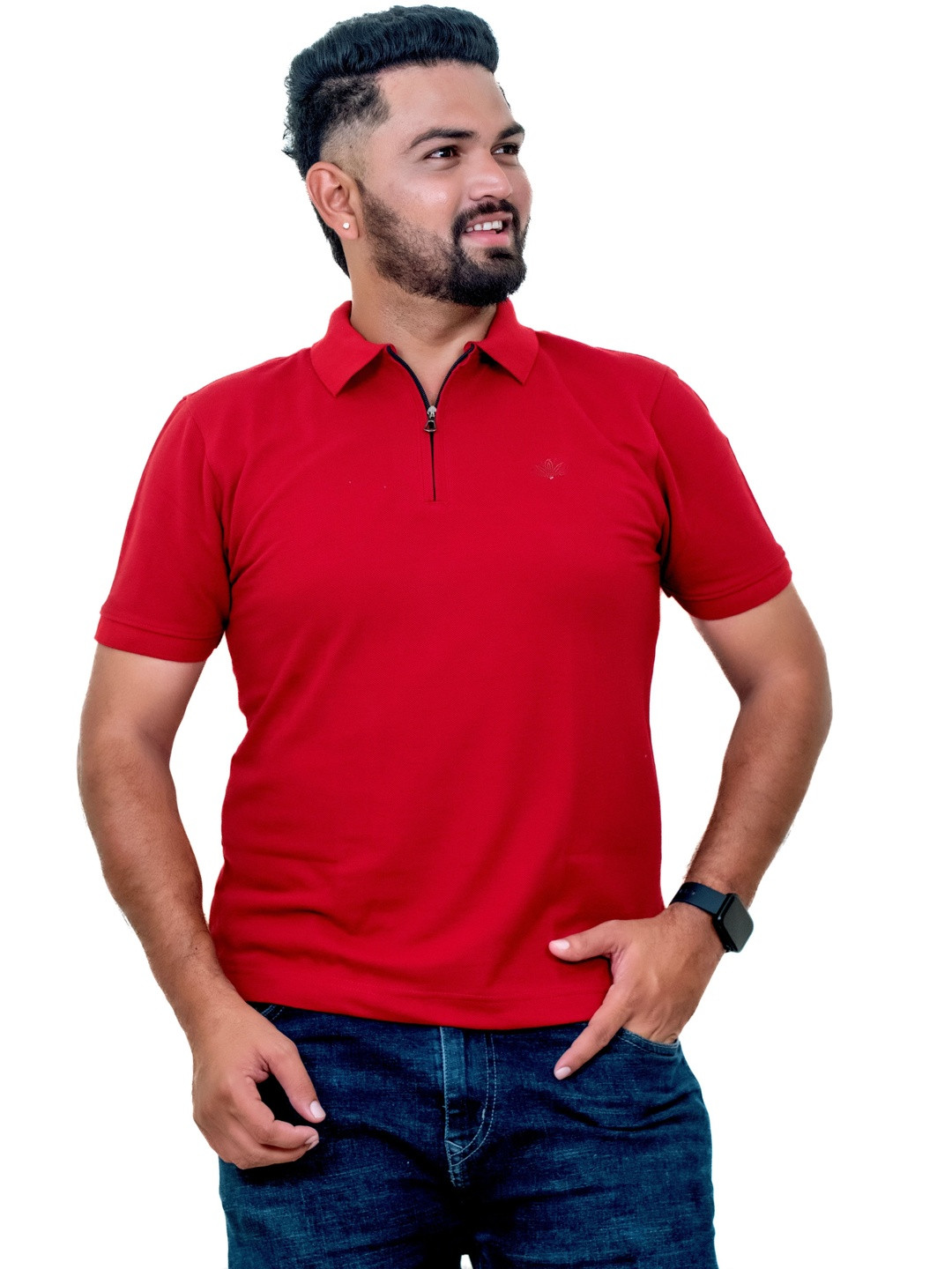 AMOGH BY HR Men Polo Collar T-shirt