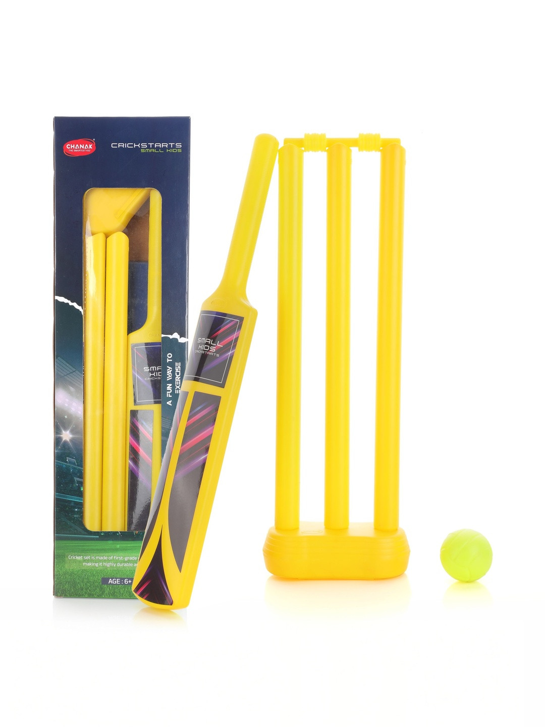 CHANAK Kids Cricket Bat Ball Bails 3 Stumps with Stand Base Cricket Kit