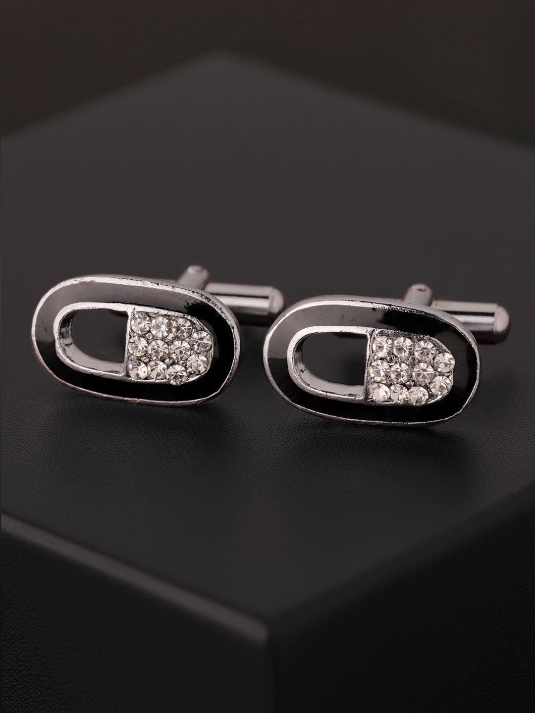 Voylla Men Cylinder Statement Elite Silver Cufflinks