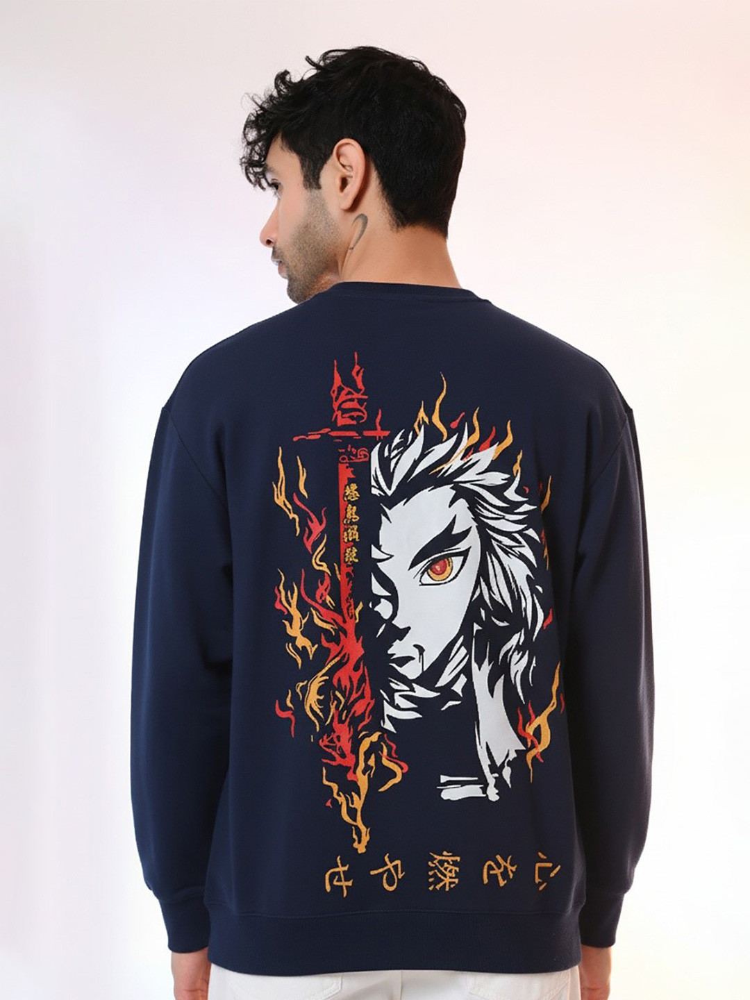STARFOX Men Demon Slayer Printed Full Sleeves Round Neck Sweatshirt