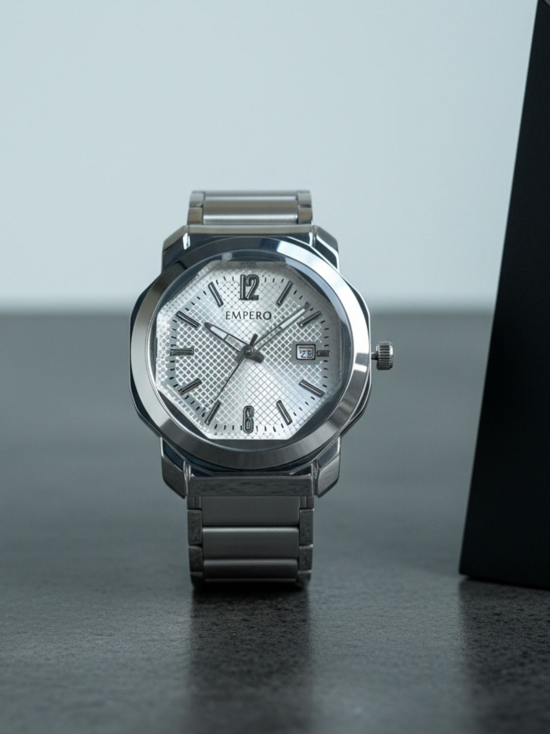 EMPERO Men Dial & Straps Analogue Multi Function Watch EAB223 Date White Dial Chain