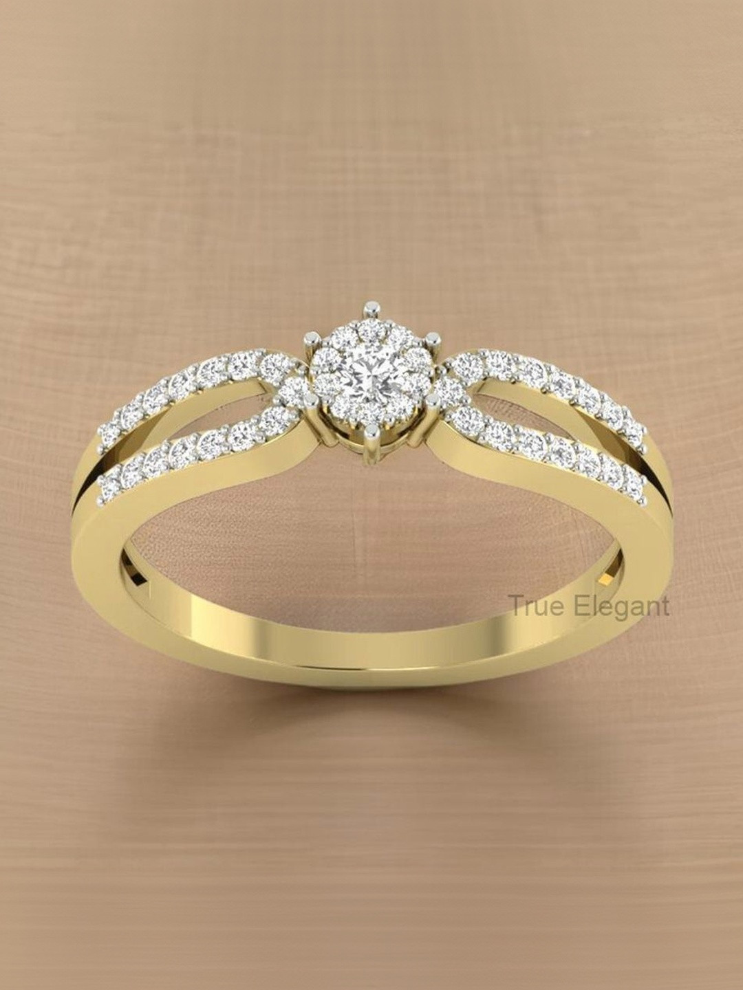 STRIKEY Solitaire Diamond Stone-Studded Finger Ring