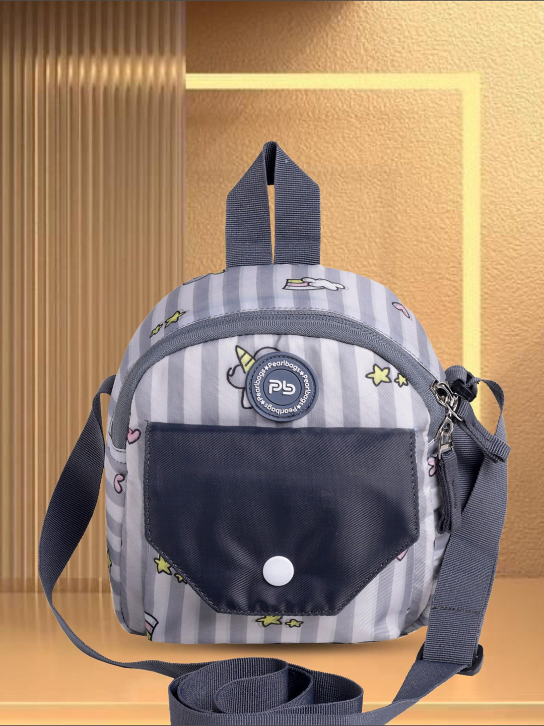 PB Pearlbags Printed Sling Bag with Cut Work