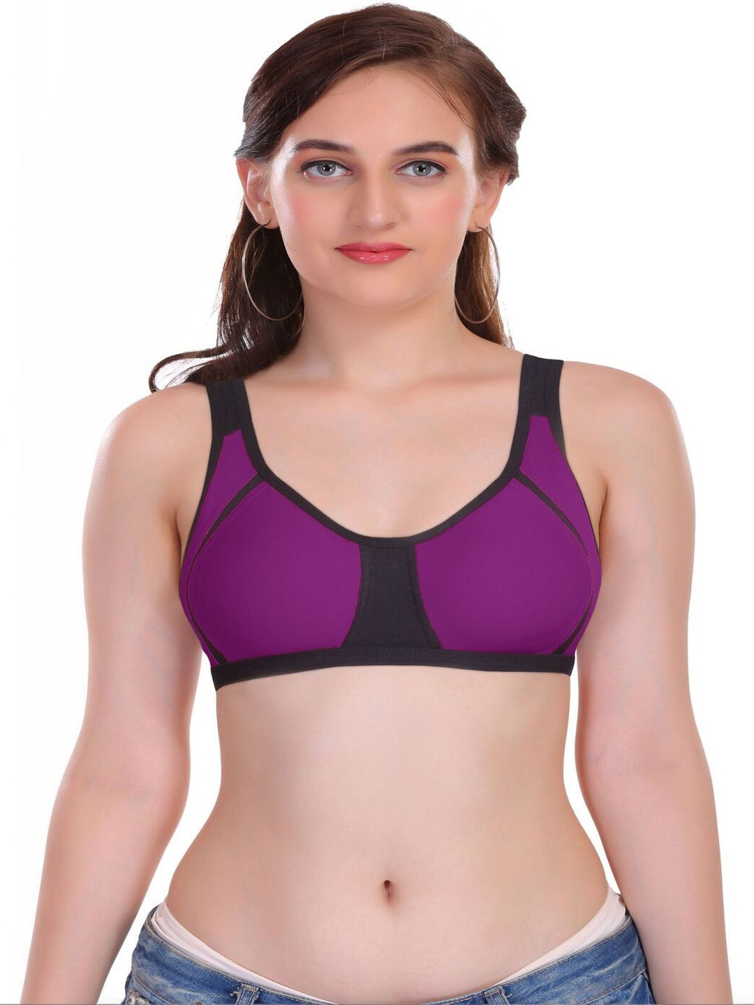 FEATHER LINE Colourblocked Bra Full Coverage
