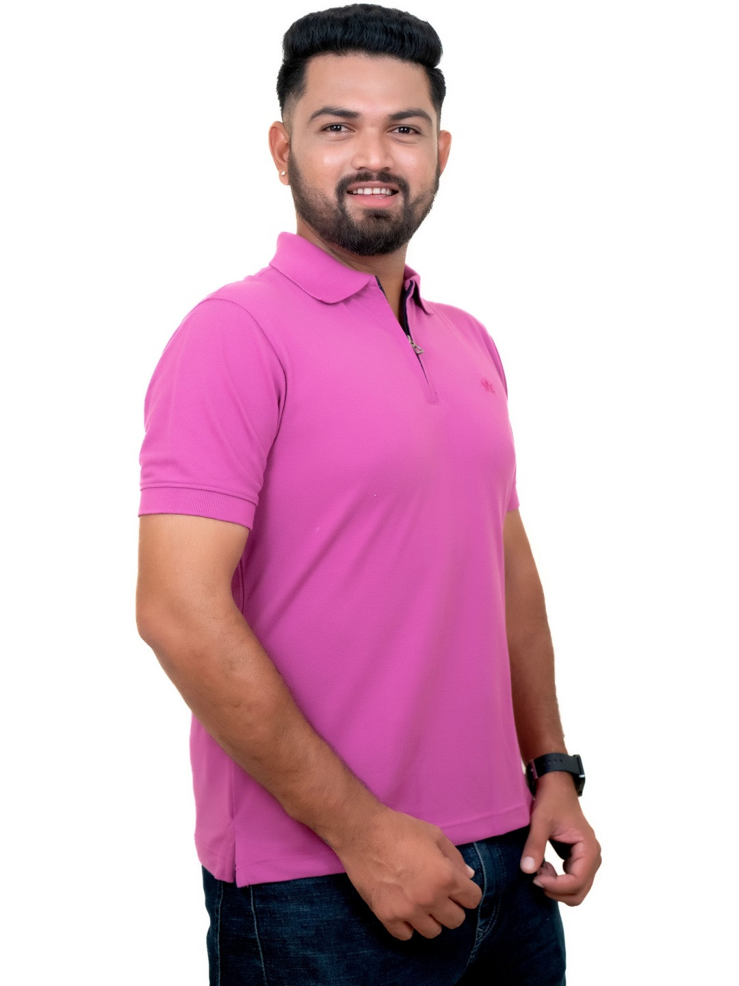 AMOGH BY HR Men Brand Logo Polo Collar T-shirt