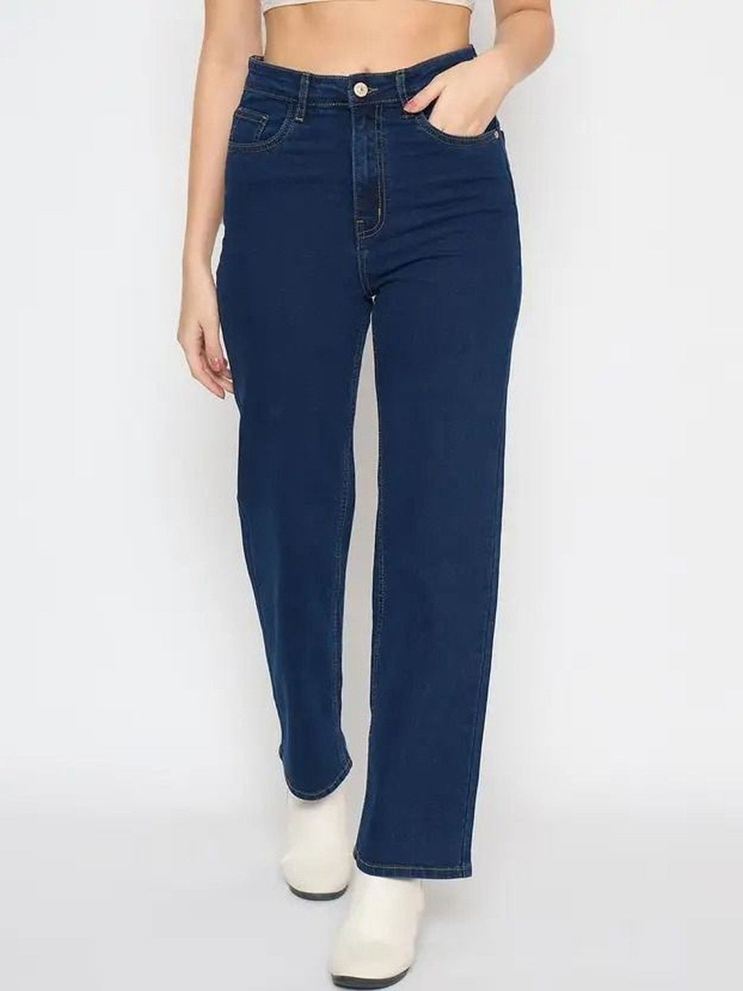 A1TUFF Women Straight Fit High-Rise Stretchable Jeans