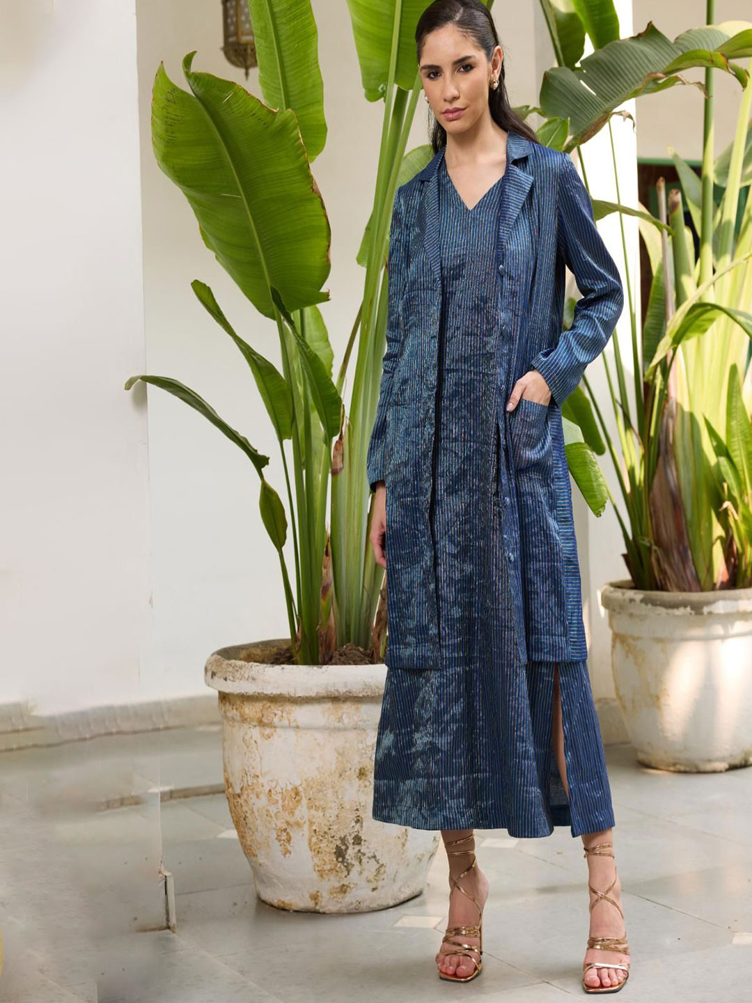 RAAS LIFE Striped Maxi Dress