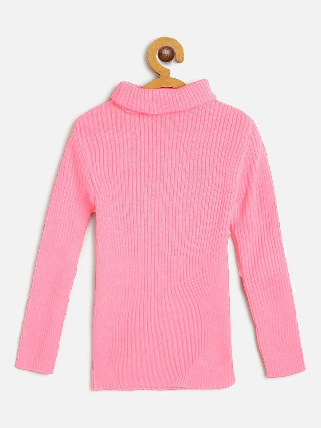 SHISHU Kids Ribbed Turtle Neck Woollen Pullover