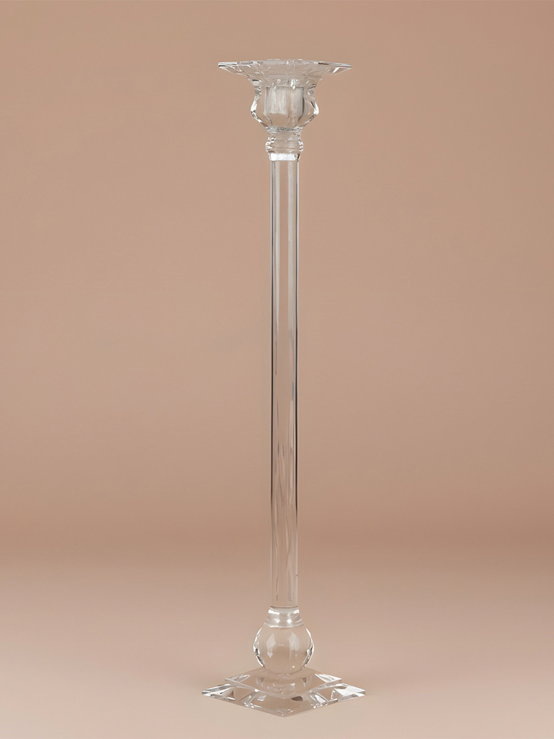 AARVI DECOR STUDIO Transparent Crystal Ball Candle Holder