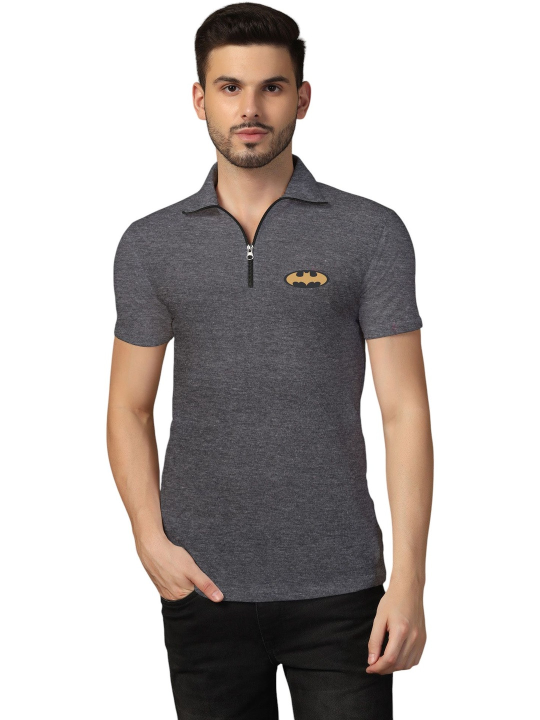 Blisstone Men Batman Printed Polo Collar T-shirt