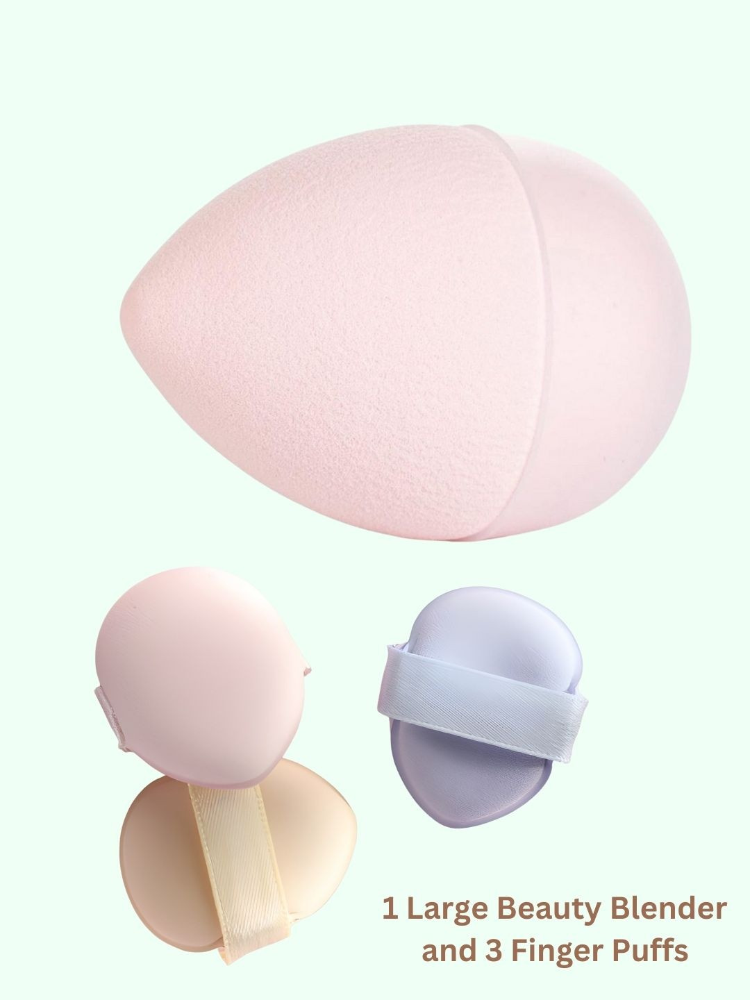 basicare Set Of 4 Diamond Sponges & Finger Puffs & Beauty Blenders