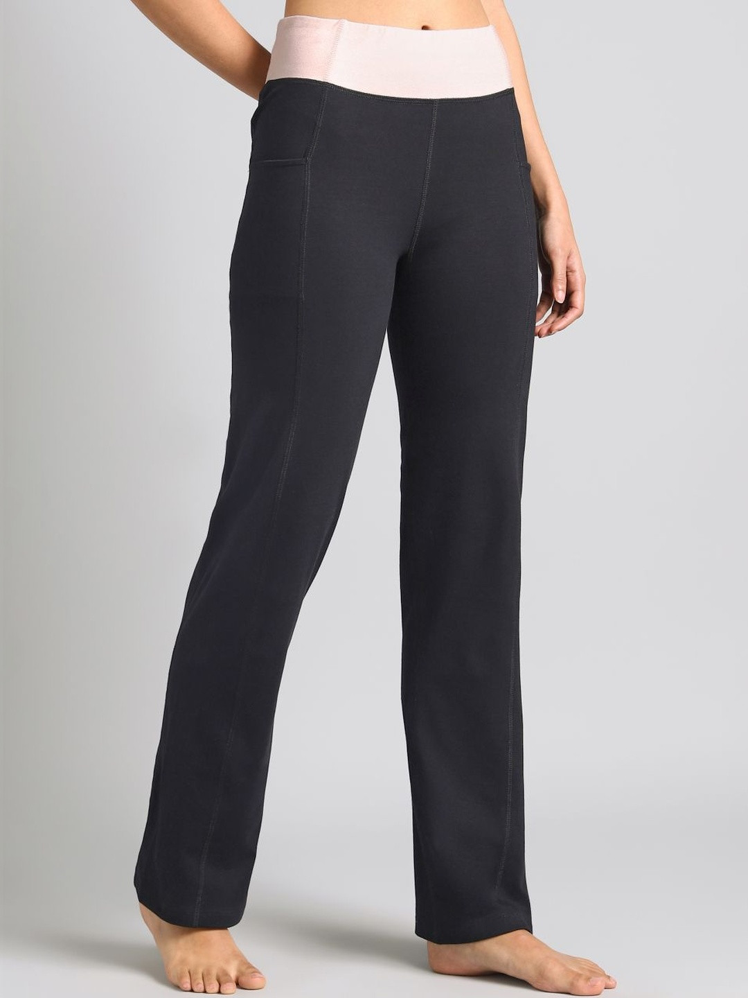 CULT Women's Black Yoga Straight Fit Trackpants