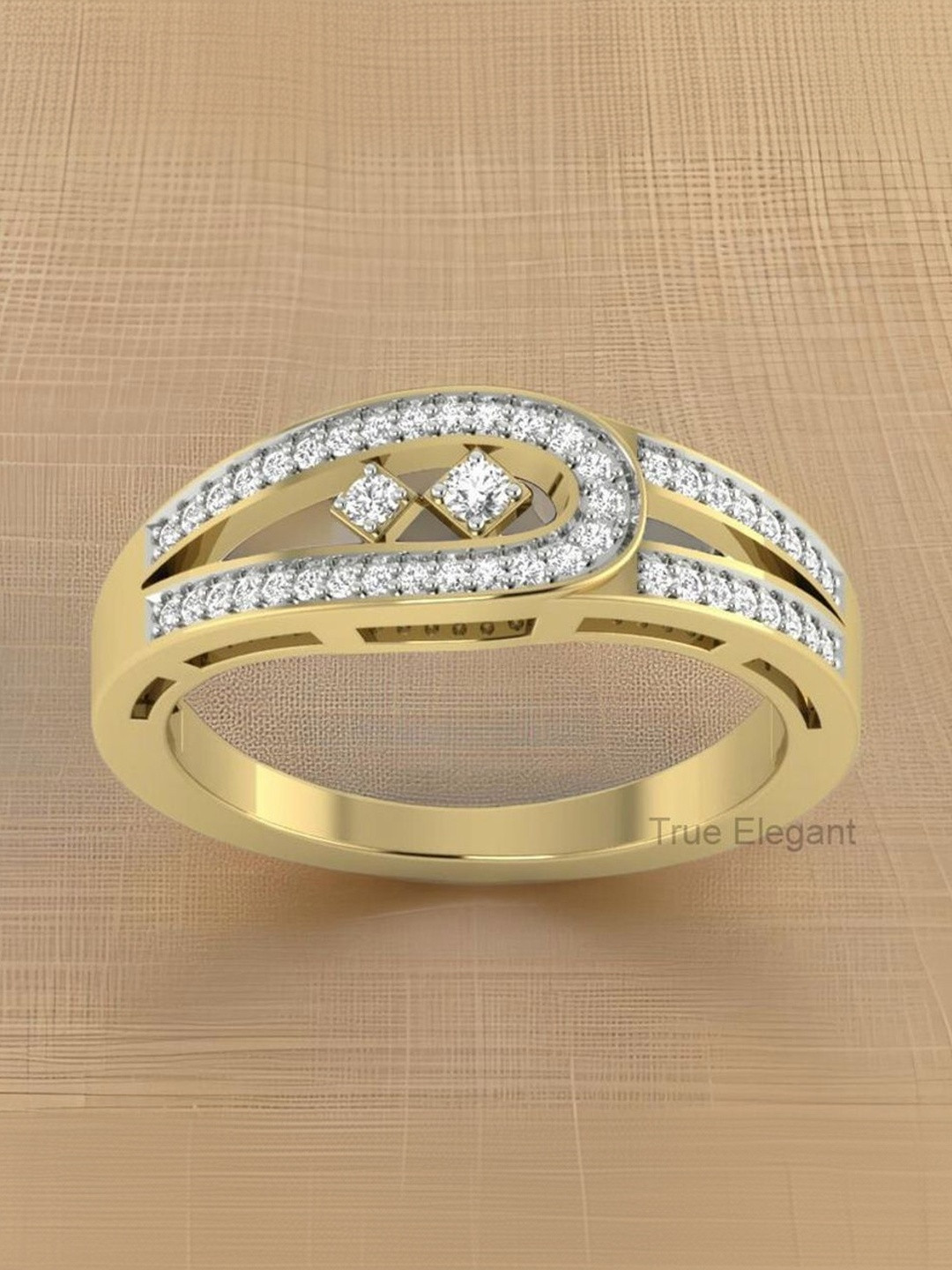 STRIKEY Teardrop Shape Diamond Stone-Studded Finger Ring