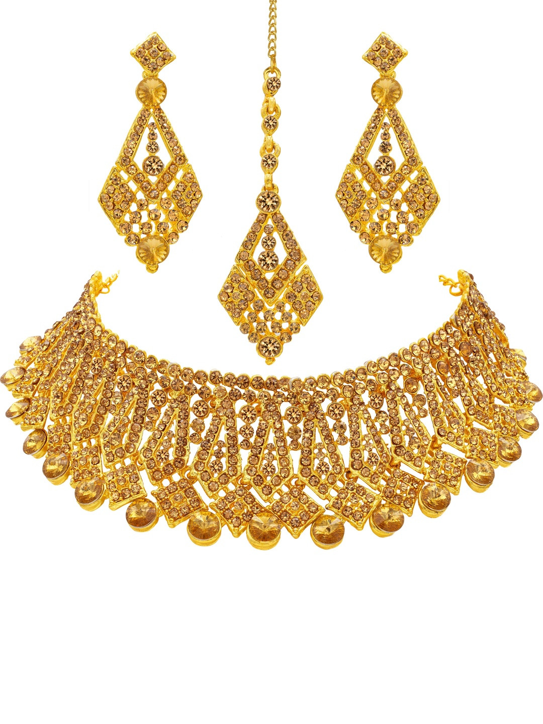 Women Click Diamond-Studded Jewellery Set