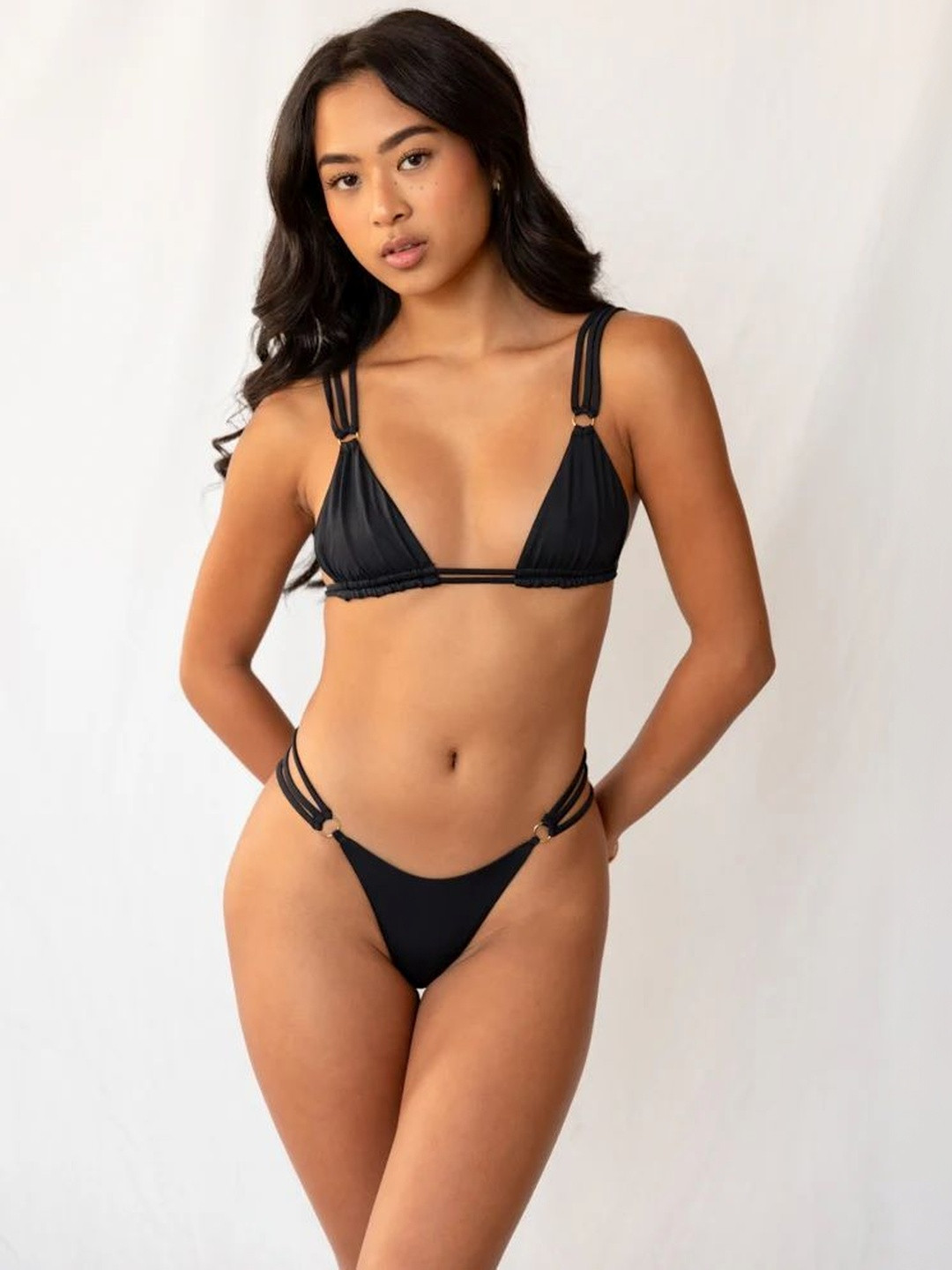 FAST CRY Halter-Neck Tie-Up Triangle Swim Bikini Set