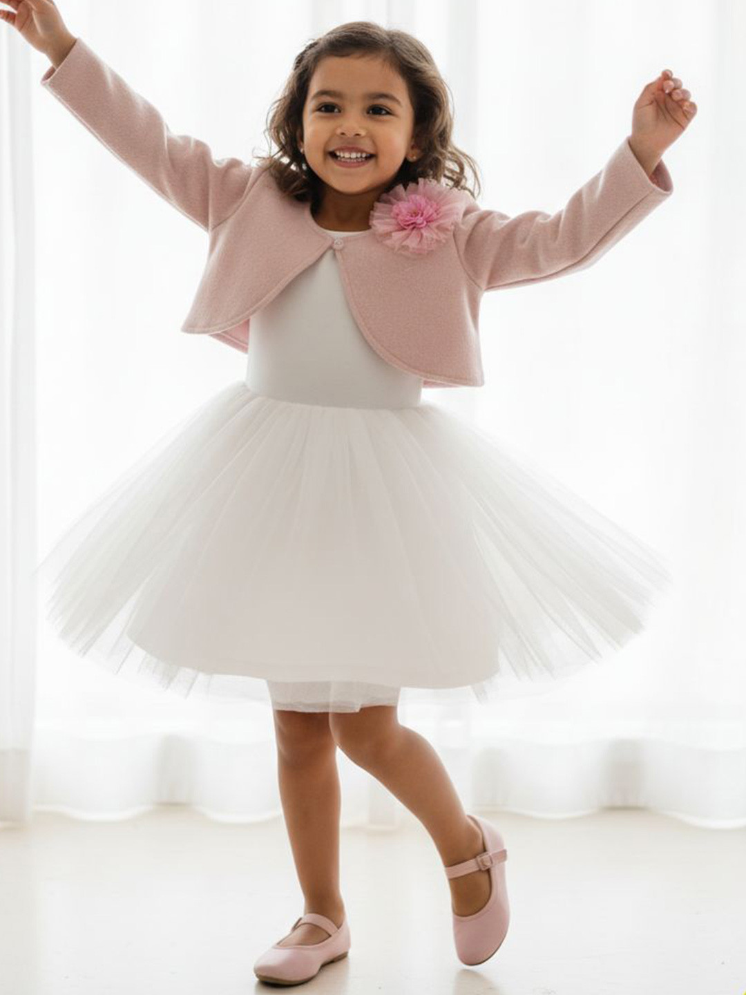 A Little Fable Girls Gold-Toned Embellished Shrug