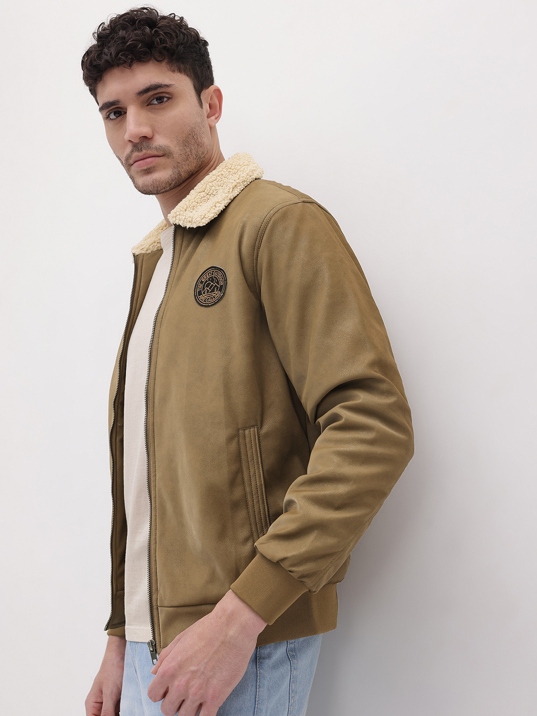 The Roadster Life Co. Padded Jacket with Sherpa Trim