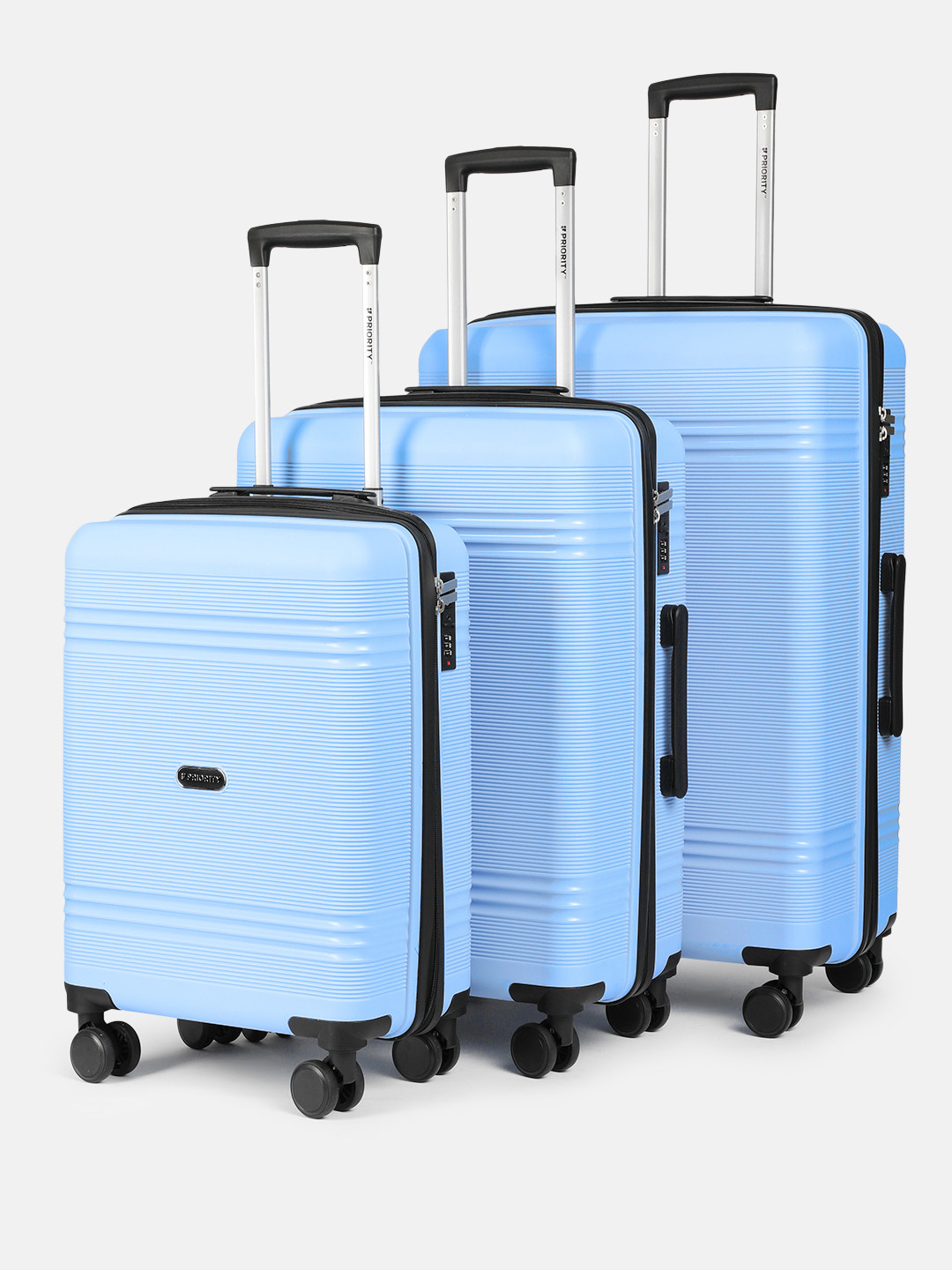Priority Set of 3 360 Degree Rotation Hard-Sided Trolley Bags