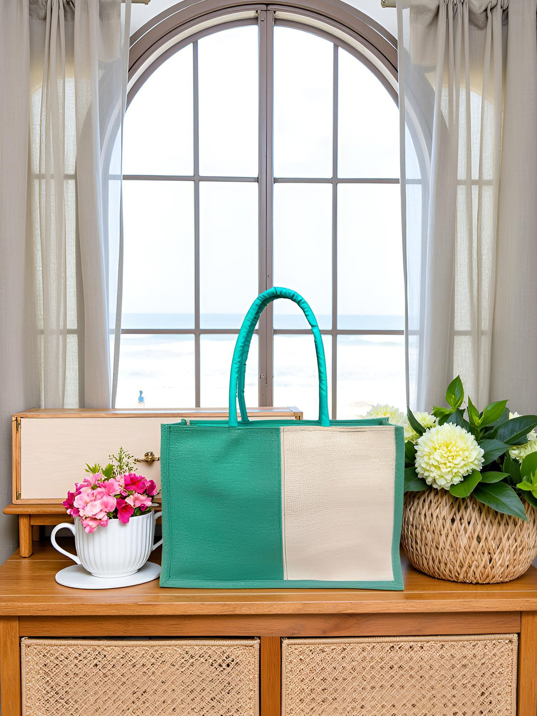 FOONTY Colourblocked Shopper Tote Bag