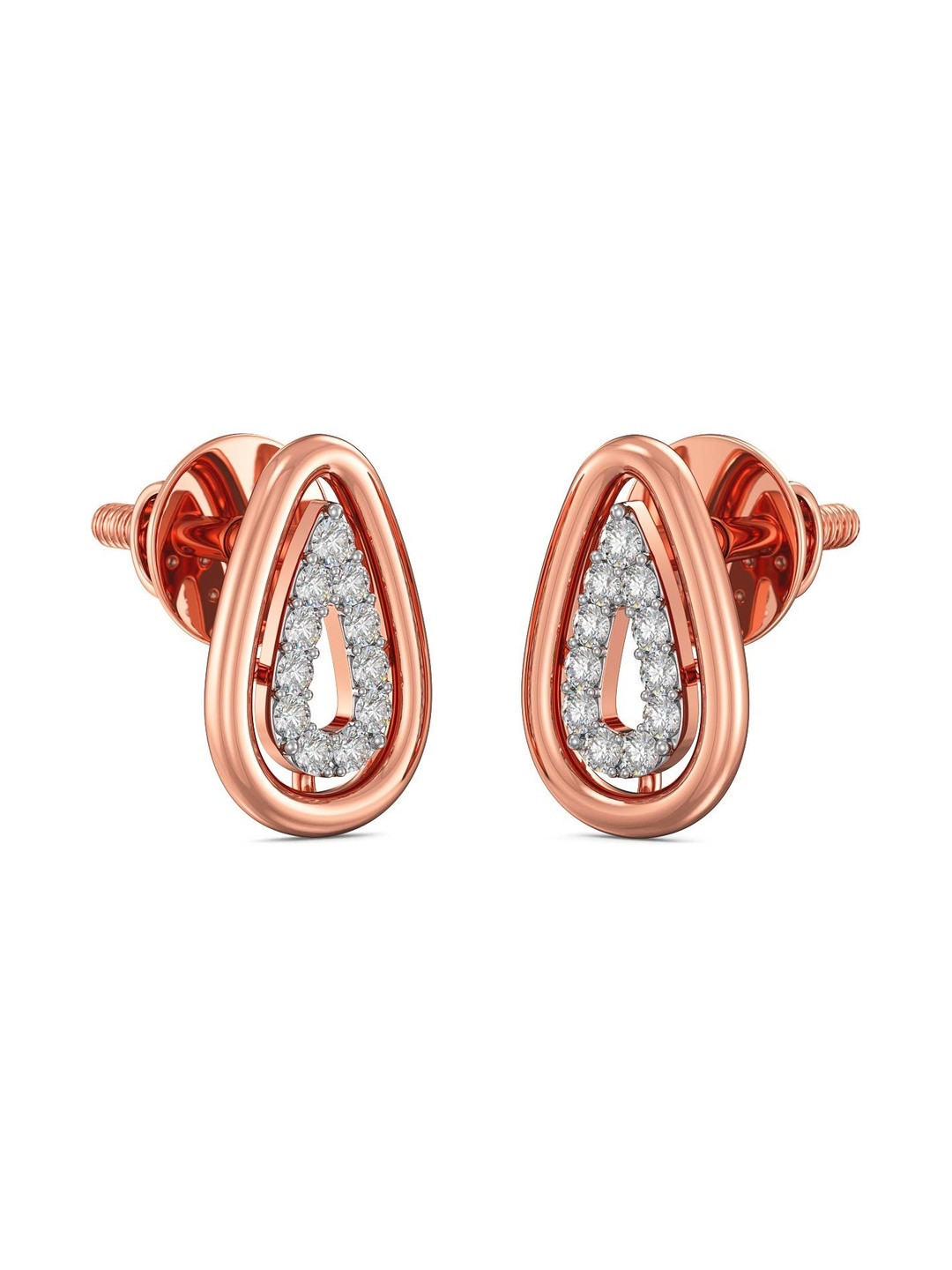 Joyalukkas Women 18Kt Gold Stud Earrings With 0.11 Carat Diamond - 1.69 g