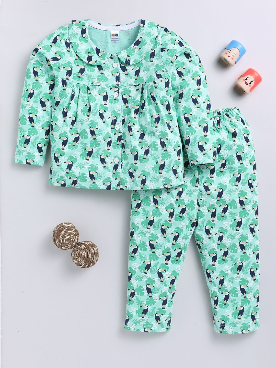 LITTLE NINJA Girls Printed Top with Pyjamas