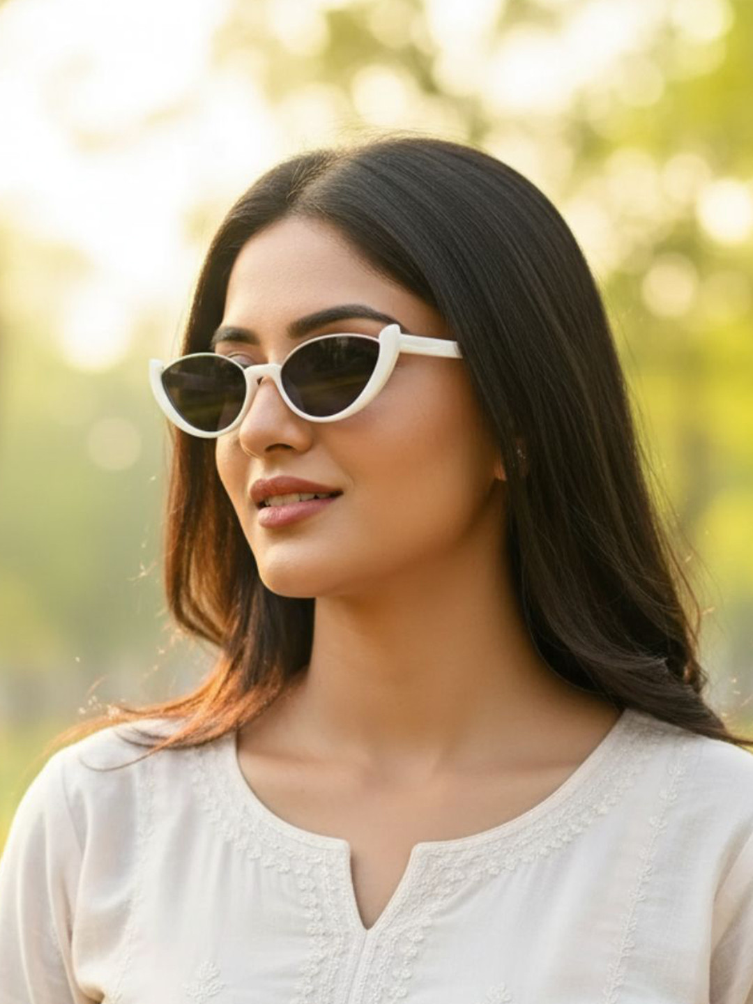 First Lens Unisex Women Cateye Sunglasses With UV Protected Lens FLSz104z030