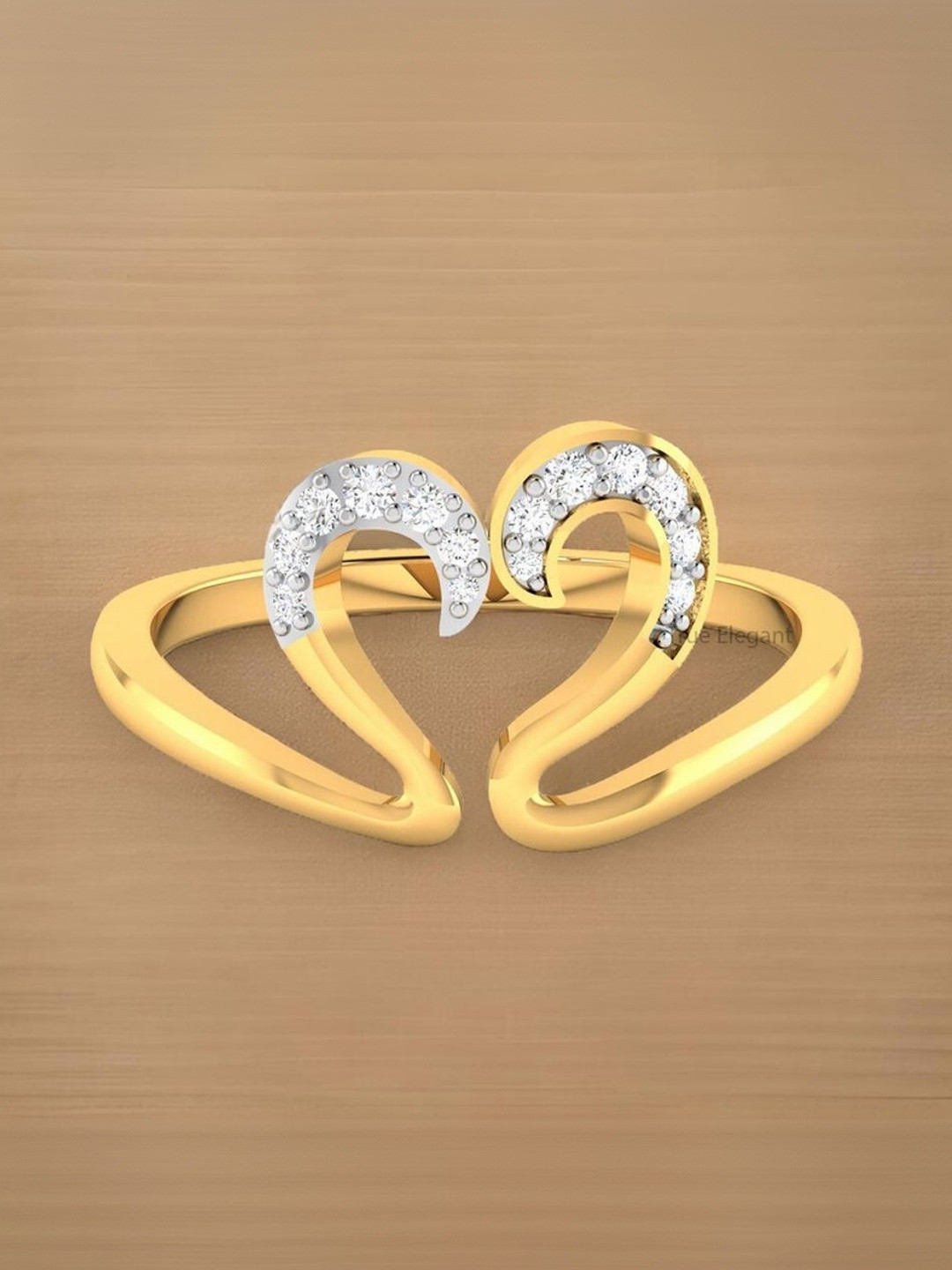 BIANCISTELLE Diamond Stone-Studded Heart Swan Finger Ring