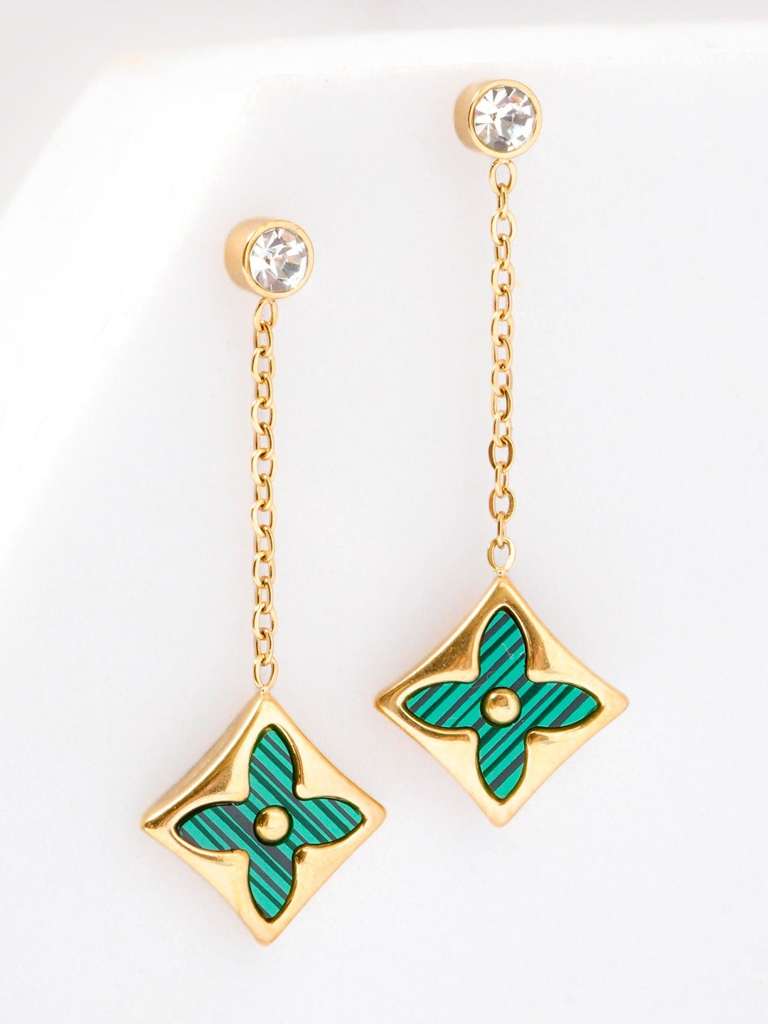 MAHTTAB Geometric Drop Earrings