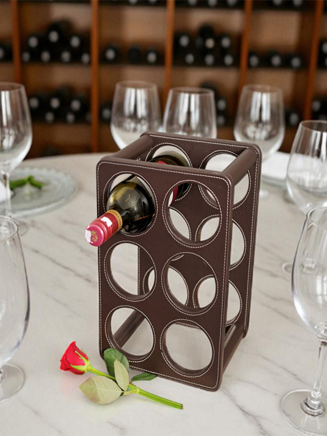 AARVI DECOR STUDIO Brown Single Wine Racks