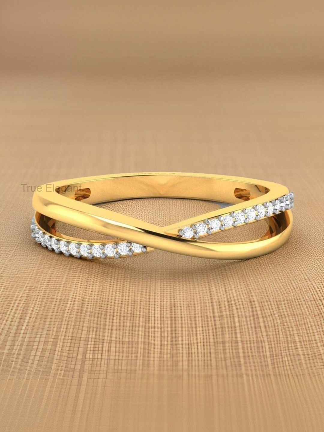 ventino Diamond-Studded Infinity Twist Finger Ring