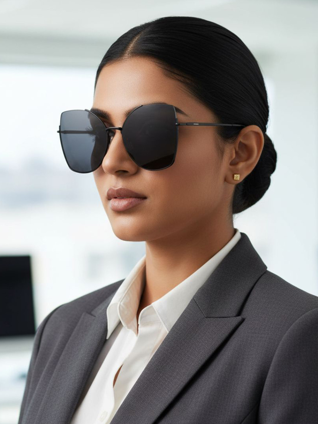 First Lens Unisex Black Lens & Black Butterfly Sunglasses C10378