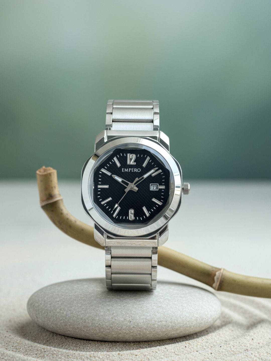 EMPERO Men Dial & Stainless Steel Bracelet Style Straps Analogue Multi Function Watch EAB223 Date Black