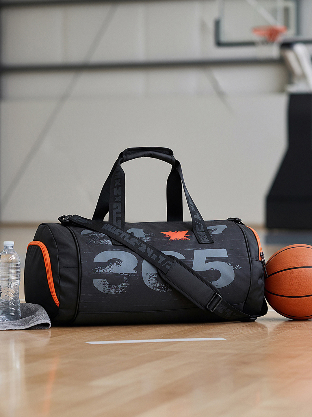 Bewakoof Unisex Black 24 X 7 365 Typography Duffel Bag