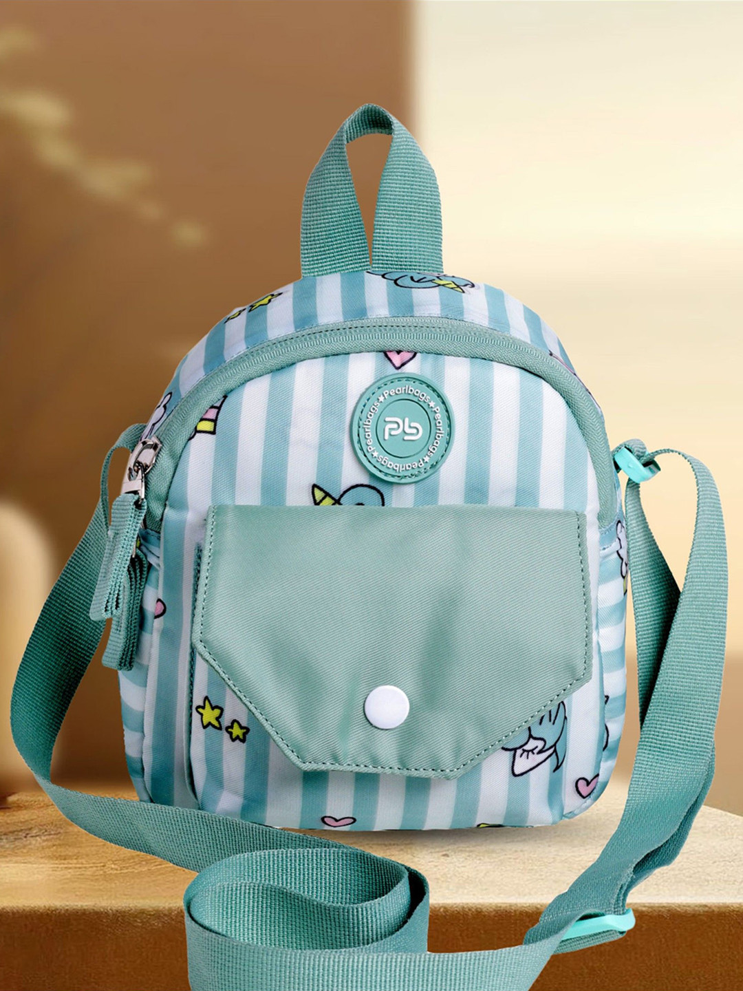 PB Pearlbags Printed Sling Bag with Cut Work